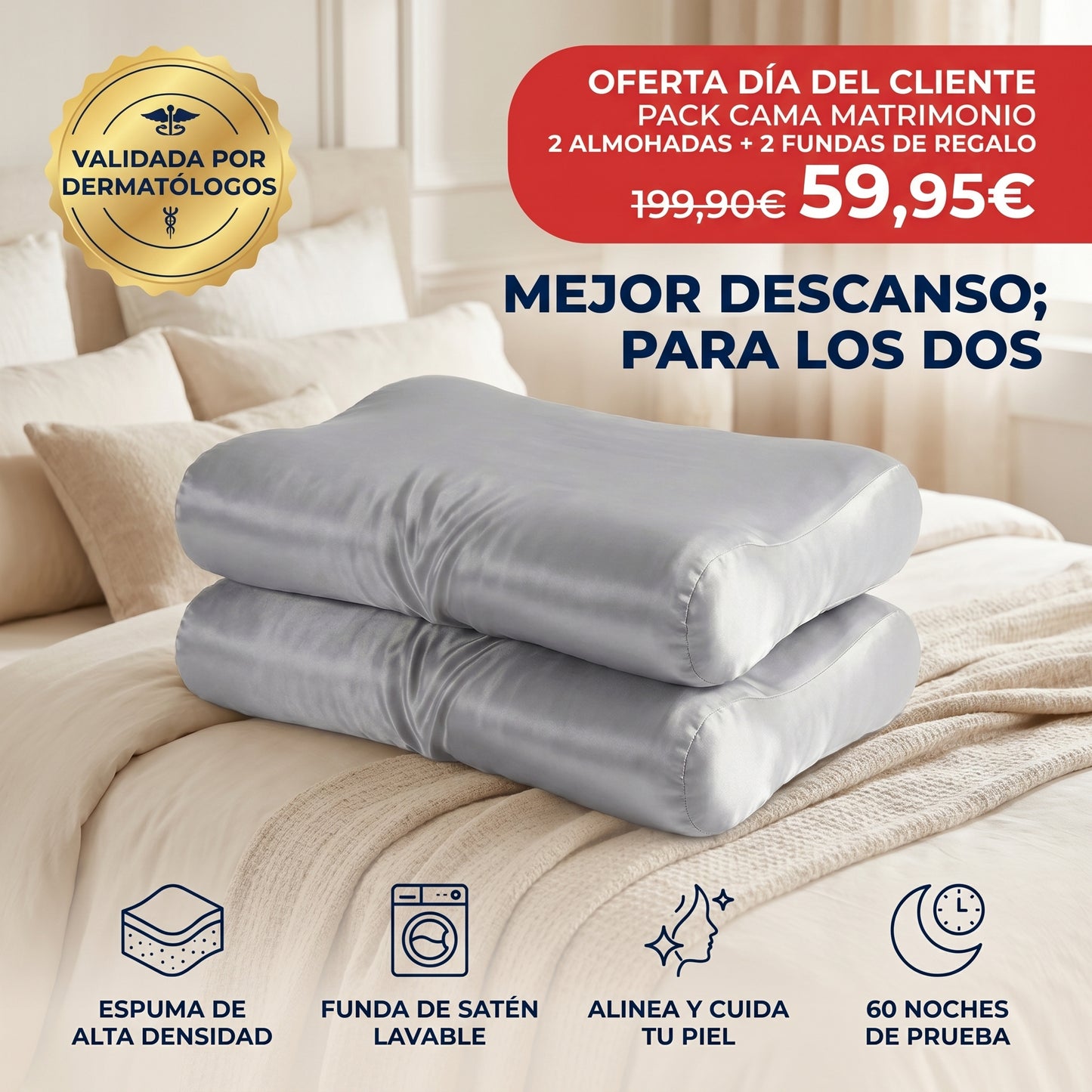 Seda Sleep™ — Almohada Ergonómica Belleza y Bienestar