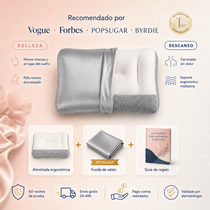 Seda Sleep™ — Almohada Ergonómica Belleza y Bienestar